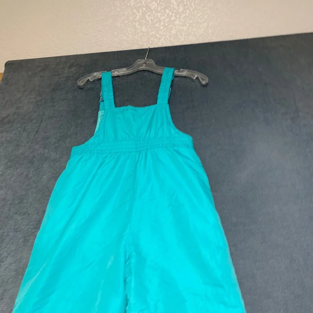 Champion Snow Bib Overall Girls Large Blue Adjustable Strap Insulated Zip Pocket